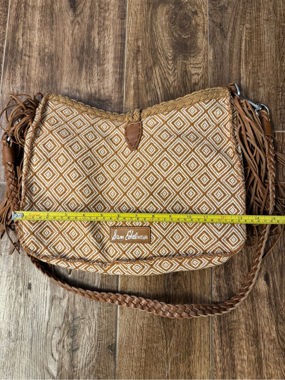 Sam Edelman Leather Fringe Crossbody Shoulder Bag Boho Medium - Picture 6 of 7